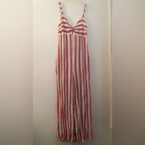 Linen jumpsuit - pink and white - Picture 3 of 3